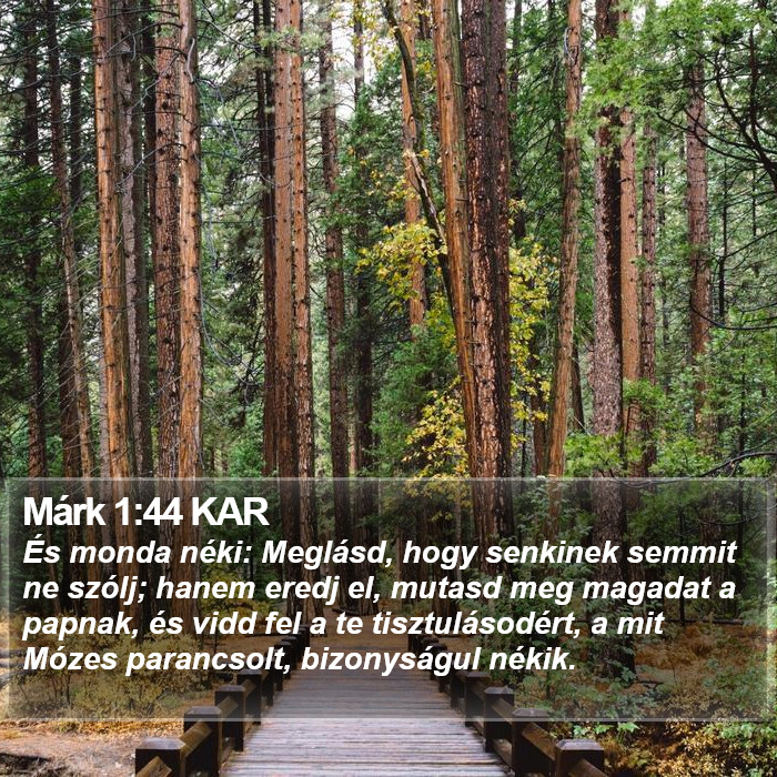 Márk 1:44 KAR Bible Study