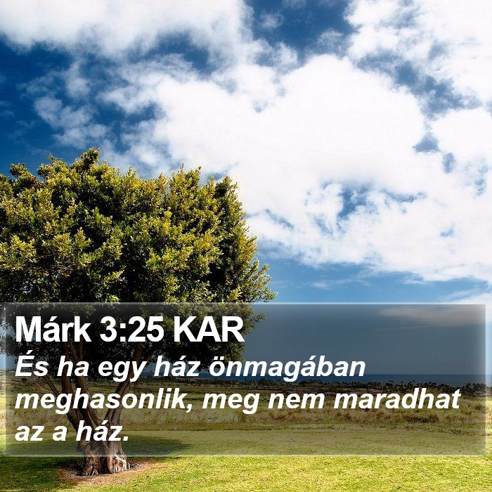 Márk 3:25 KAR Bible Study