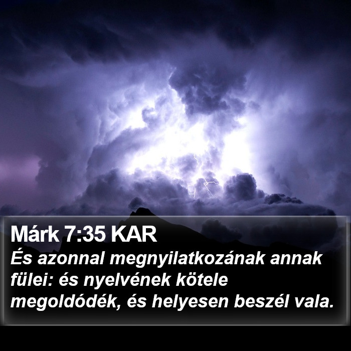 Márk 7:35 KAR Bible Study