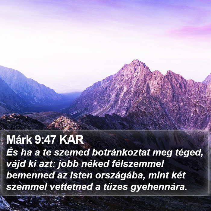 Márk 9:47 KAR Bible Study