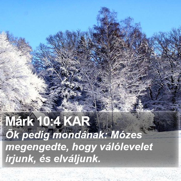 Márk 10:4 KAR Bible Study