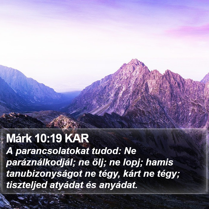 Márk 10:19 KAR Bible Study