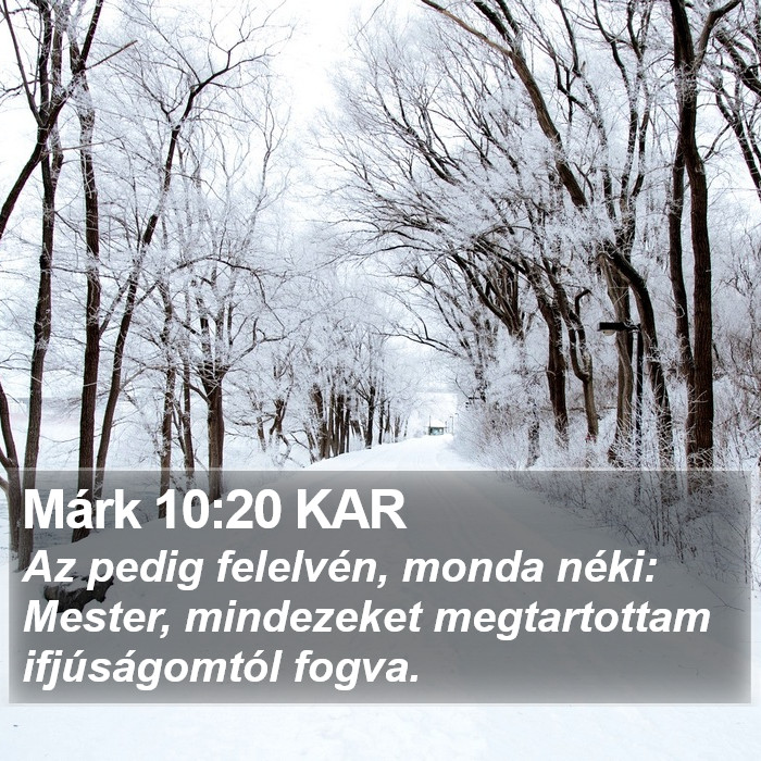 Márk 10:20 KAR Bible Study