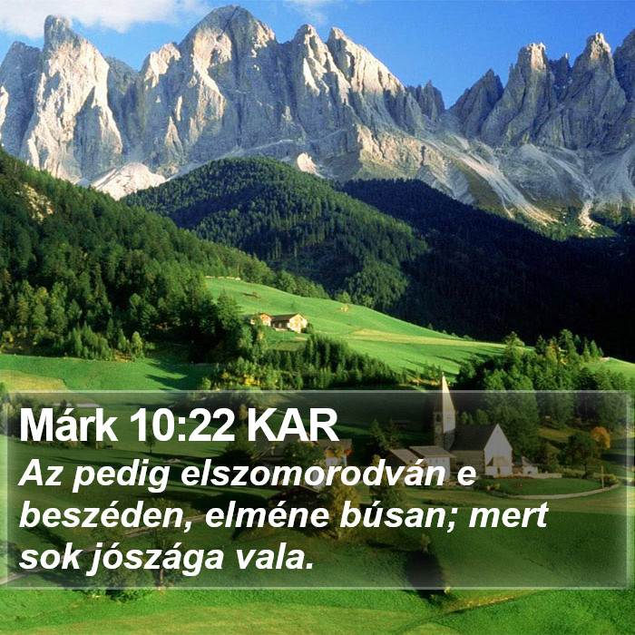 Márk 10:22 KAR Bible Study