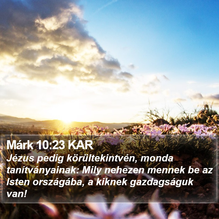Márk 10:23 KAR Bible Study