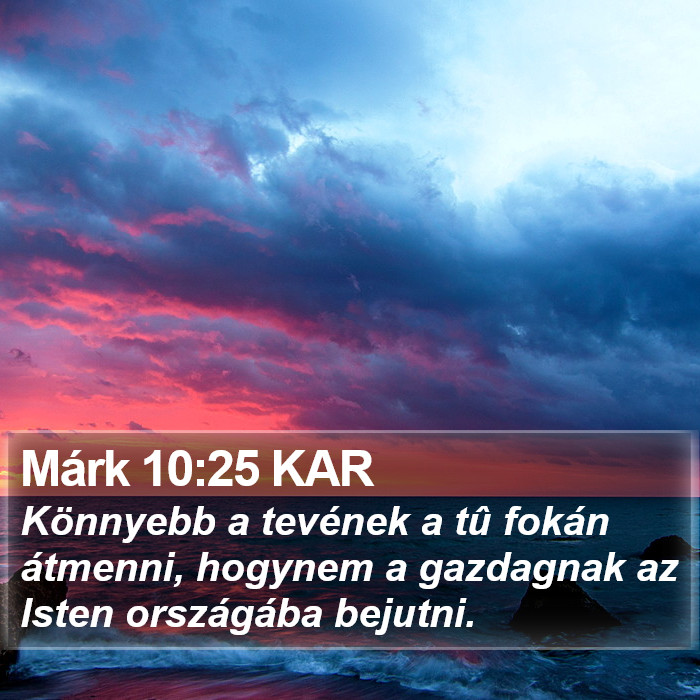 Márk 10:25 KAR Bible Study