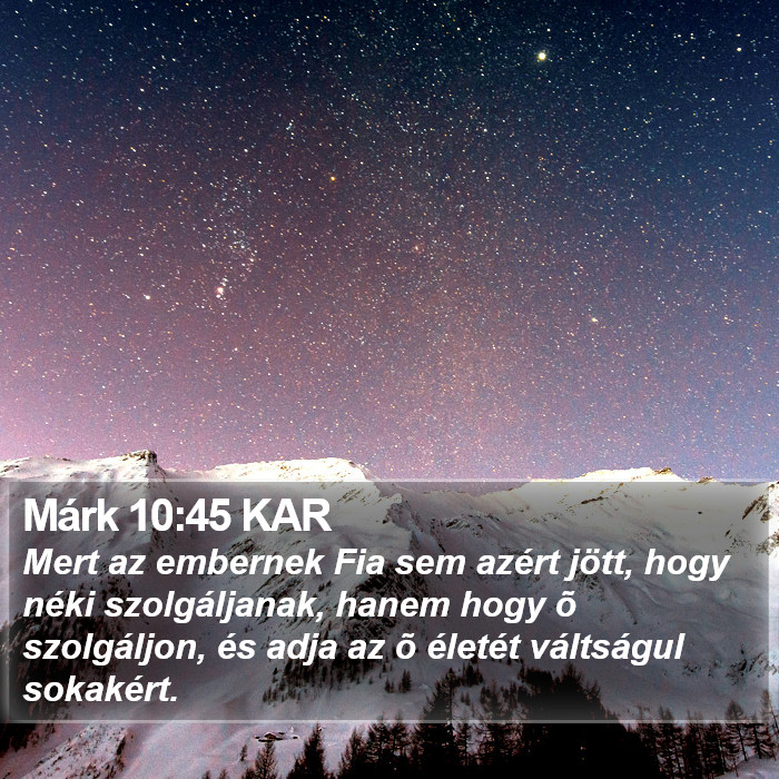 Márk 10:45 KAR Bible Study