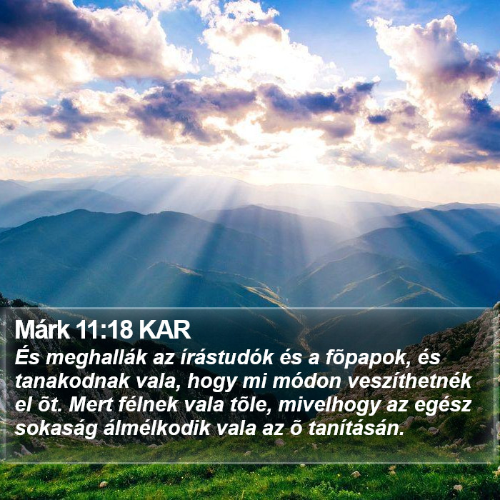 Márk 11:18 KAR Bible Study