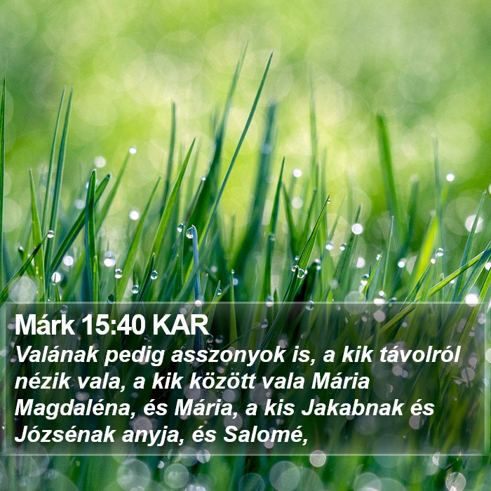 Márk 15:40 KAR Bible Study