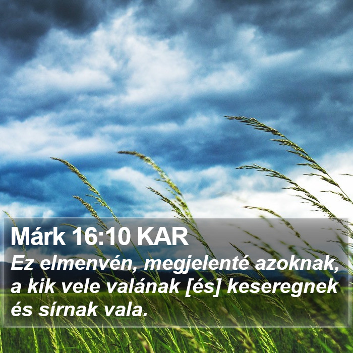 Márk 16:10 KAR Bible Study