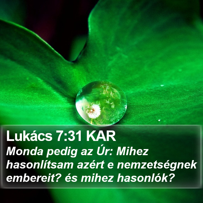 Lukács 7:31 KAR Bible Study