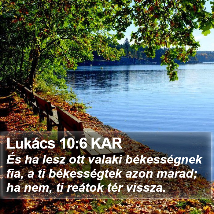 Lukács 10:6 KAR Bible Study