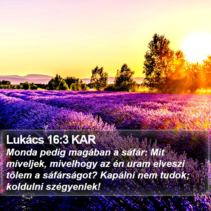 Lukács 16:3 KAR Bible Study