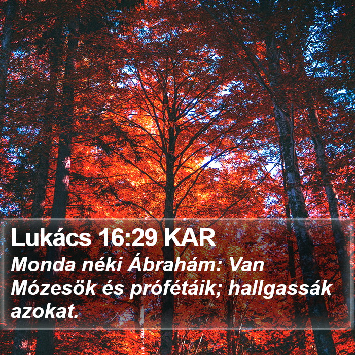Lukács 16:29 KAR Bible Study