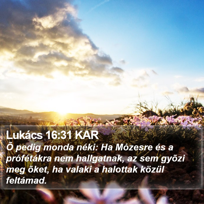 Lukács 16:31 KAR Bible Study