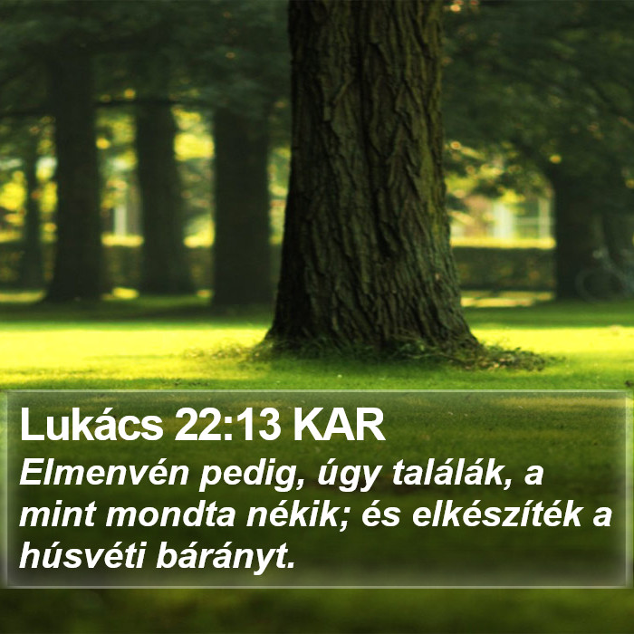 Lukács 22:13 KAR Bible Study