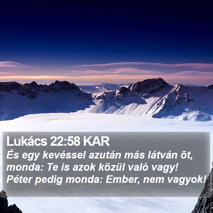 Lukács 22:58 KAR Bible Study