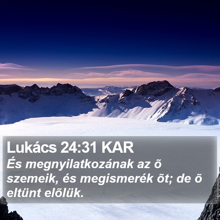 Lukács 24:31 KAR Bible Study