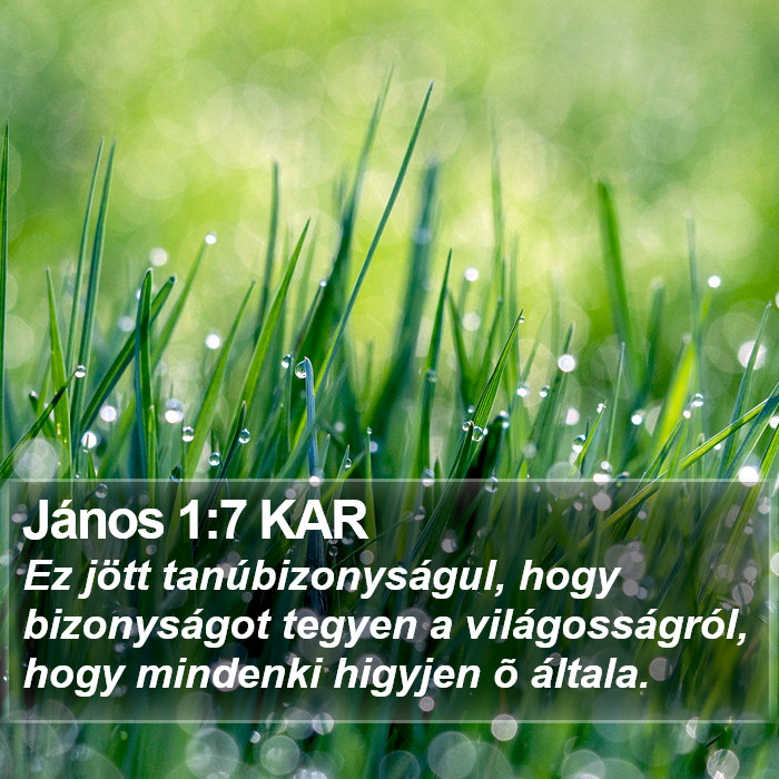 János 1:7 KAR Bible Study