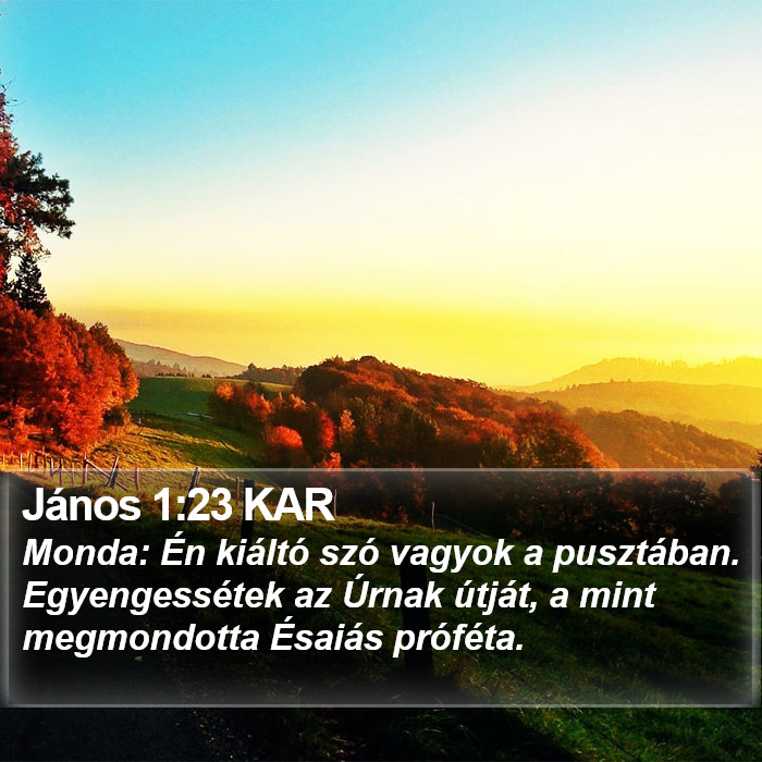 János 1:23 KAR Bible Study