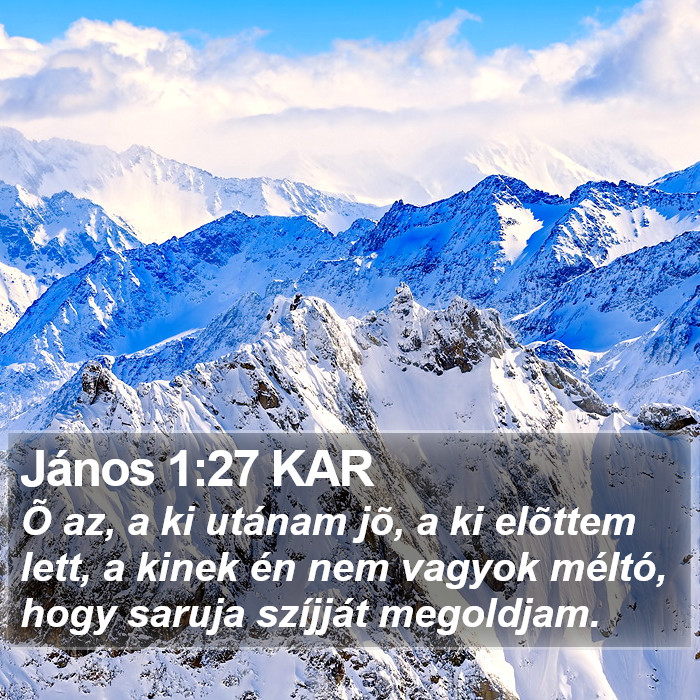 János 1:27 KAR Bible Study