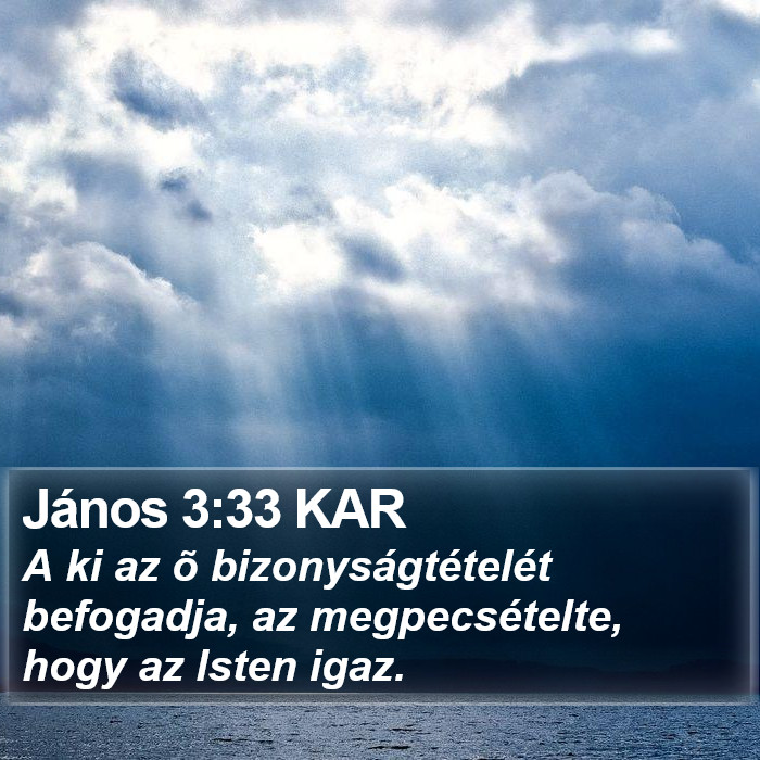 János 3:33 KAR Bible Study