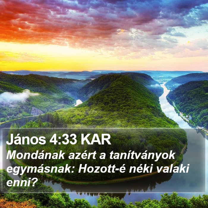 János 4:33 KAR Bible Study