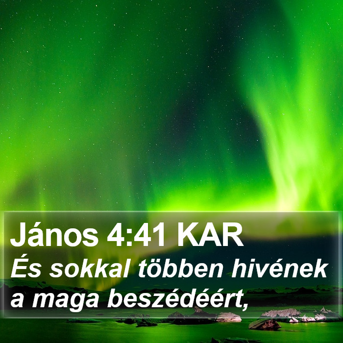 János 4:41 KAR Bible Study