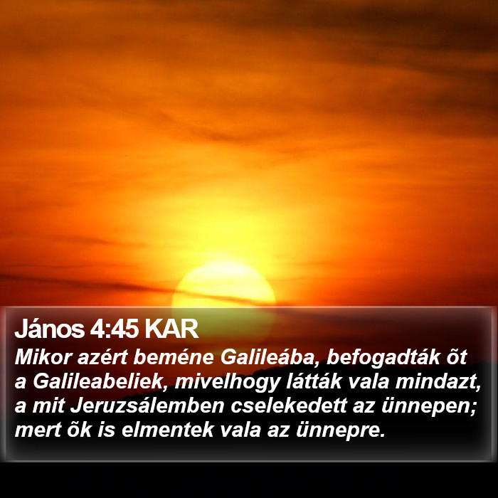 János 4:45 KAR Bible Study