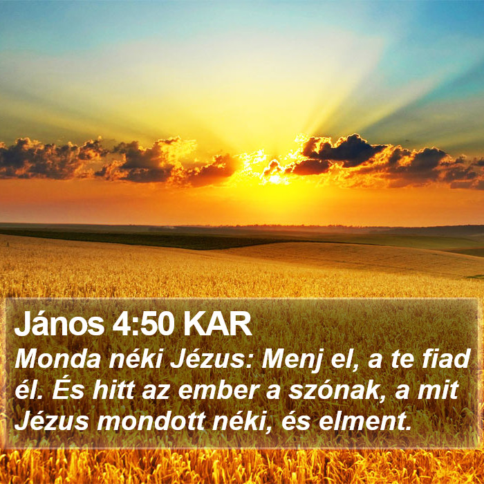 János 4:50 KAR Bible Study