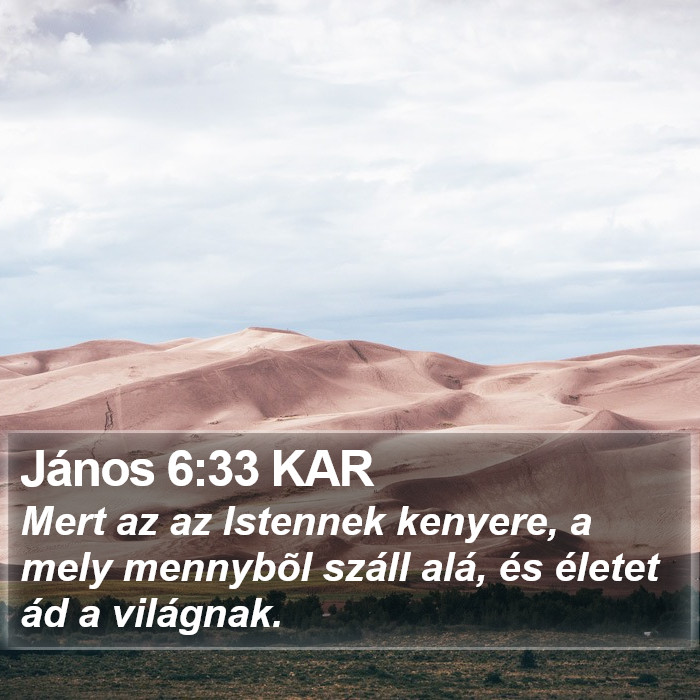 János 6:33 KAR Bible Study