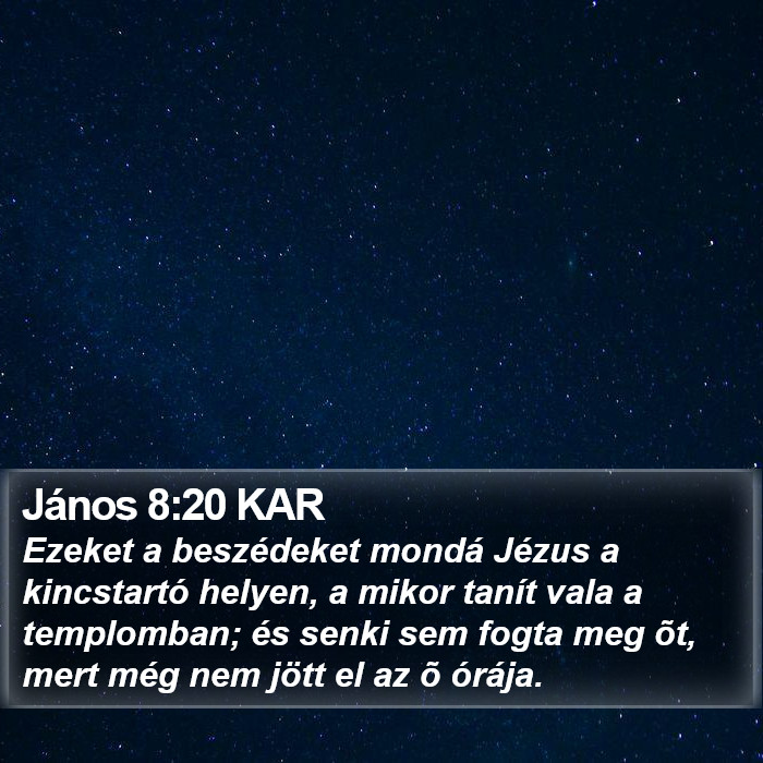 János 8:20 KAR Bible Study