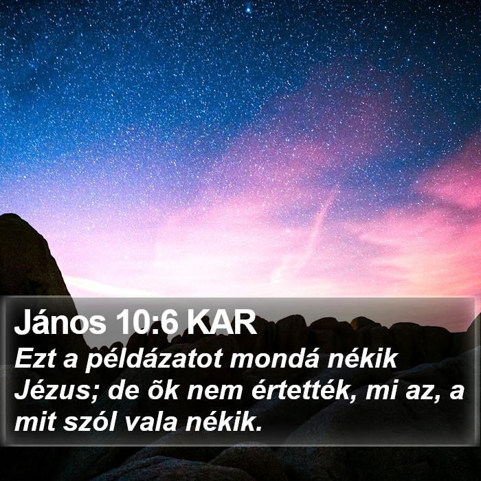János 10:6 KAR Bible Study