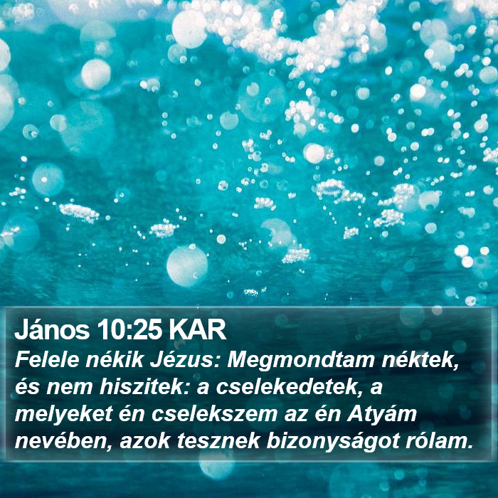 János 10:25 KAR Bible Study