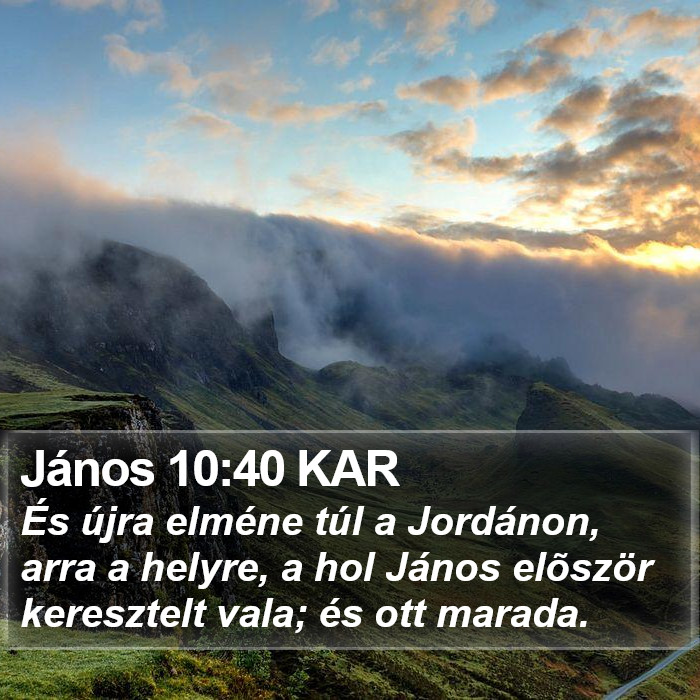 János 10:40 KAR Bible Study