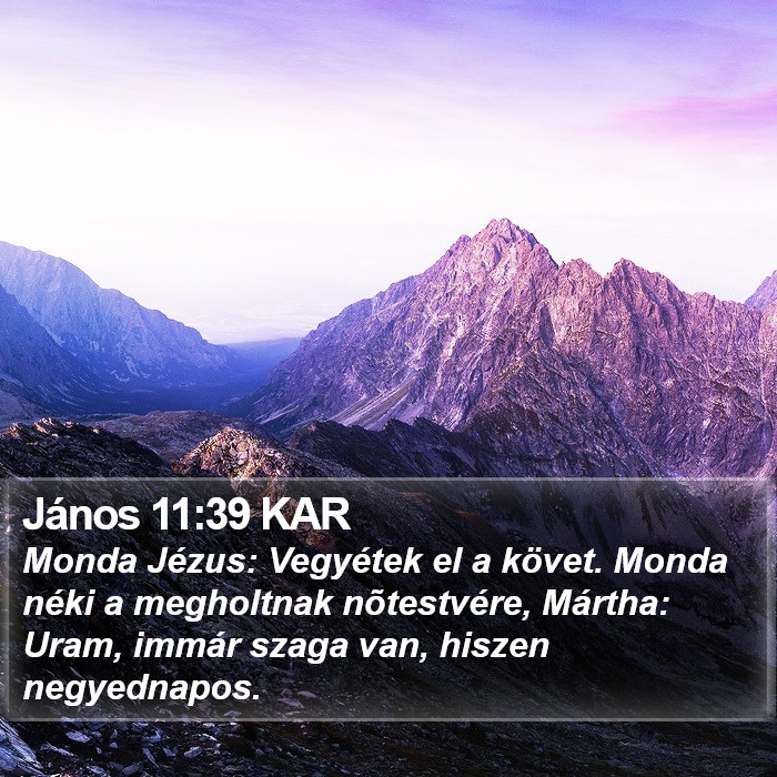 János 11:39 KAR Bible Study