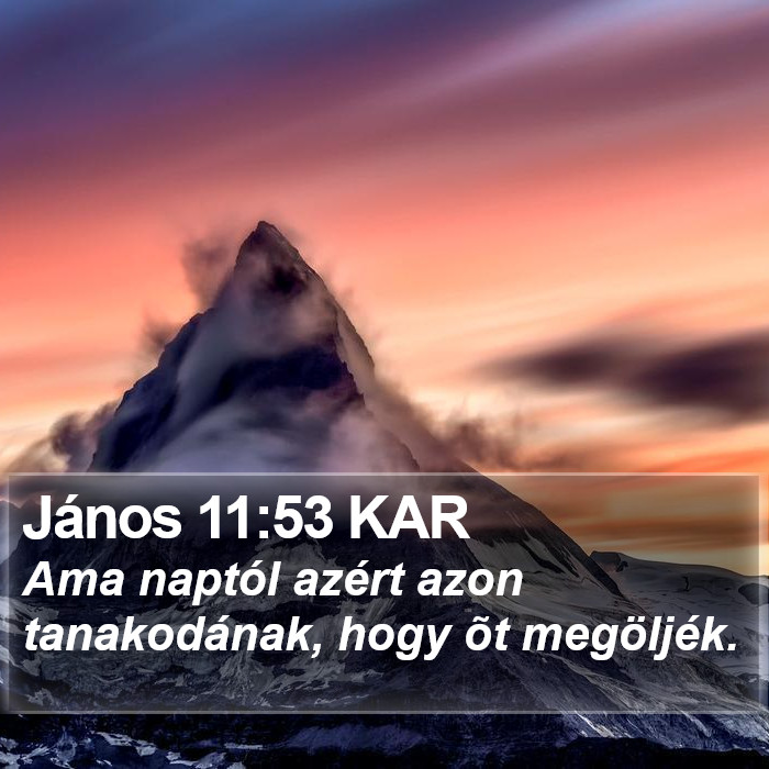 János 11:53 KAR Bible Study