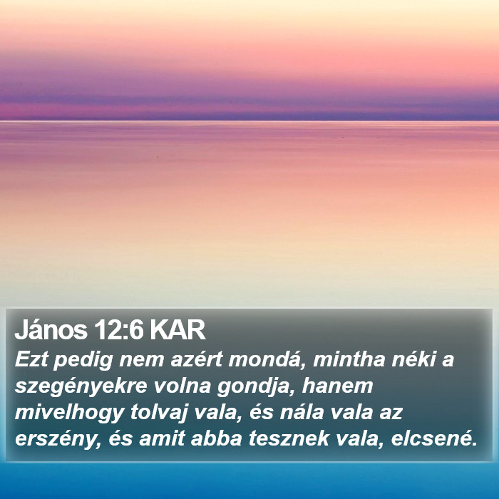 János 12:6 KAR Bible Study