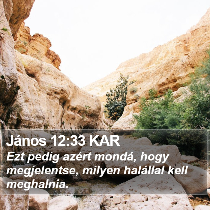 János 12:33 KAR Bible Study