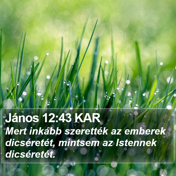 János 12:43 KAR Bible Study