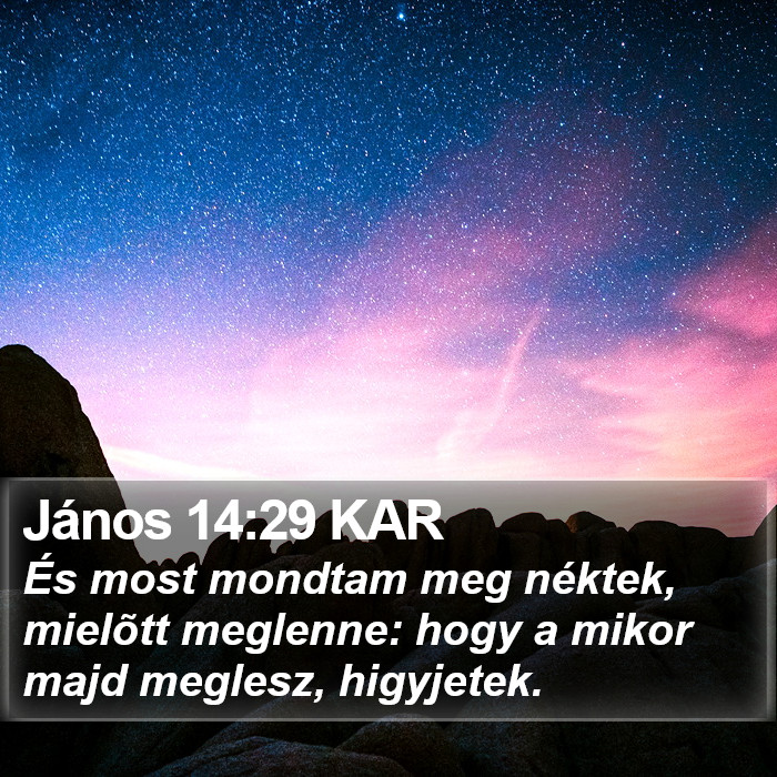 János 14:29 KAR Bible Study