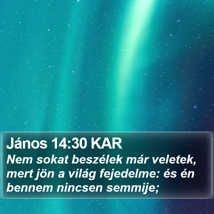 János 14:30 KAR Bible Study