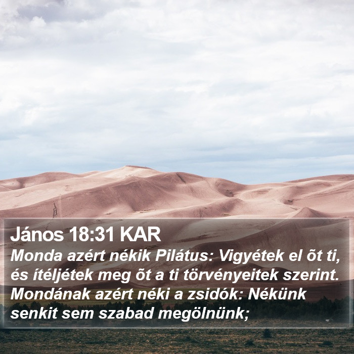 János 18:31 KAR Bible Study