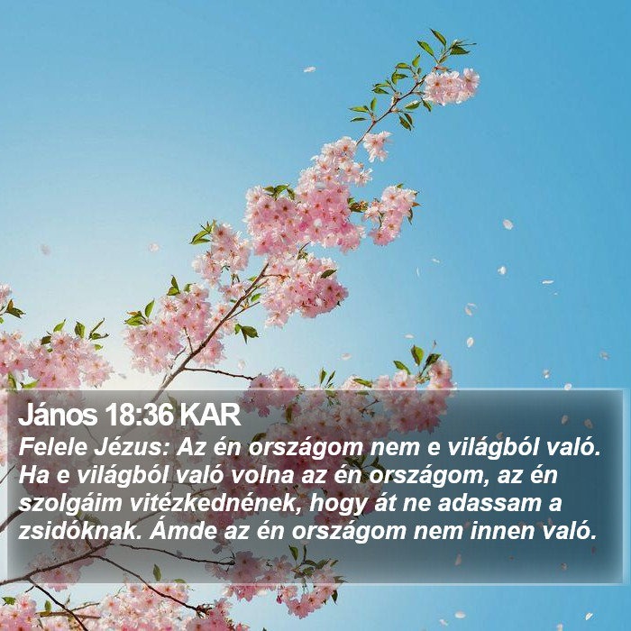 János 18:36 KAR Bible Study
