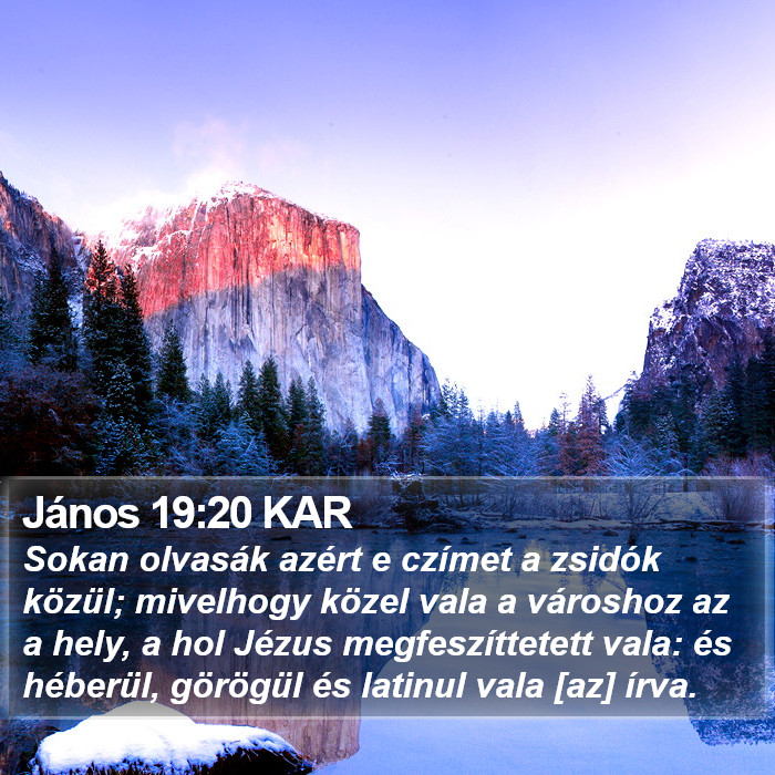 János 19:20 KAR Bible Study