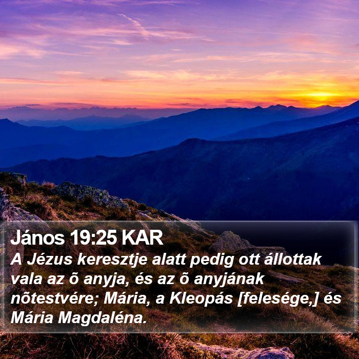 János 19:25 KAR Bible Study