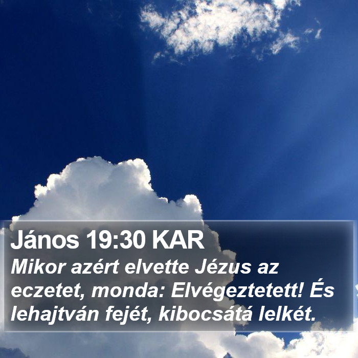 János 19:30 KAR Bible Study