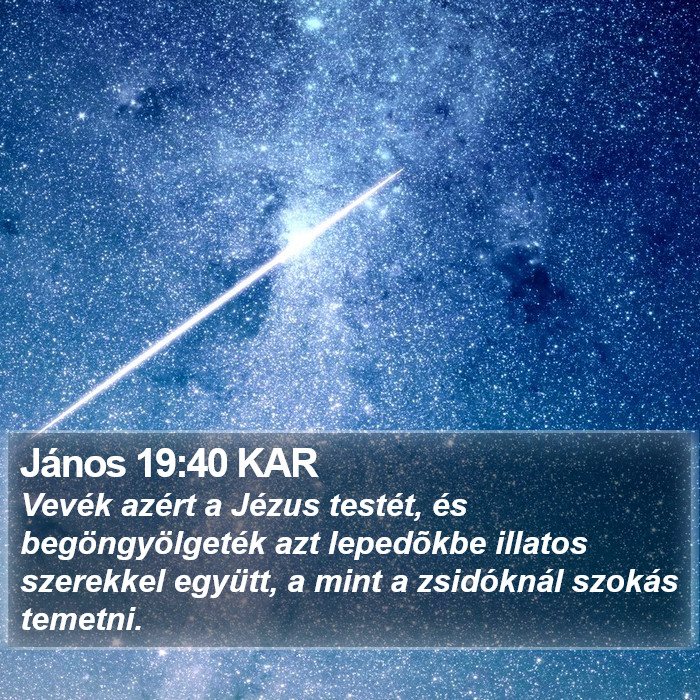 János 19:40 KAR Bible Study