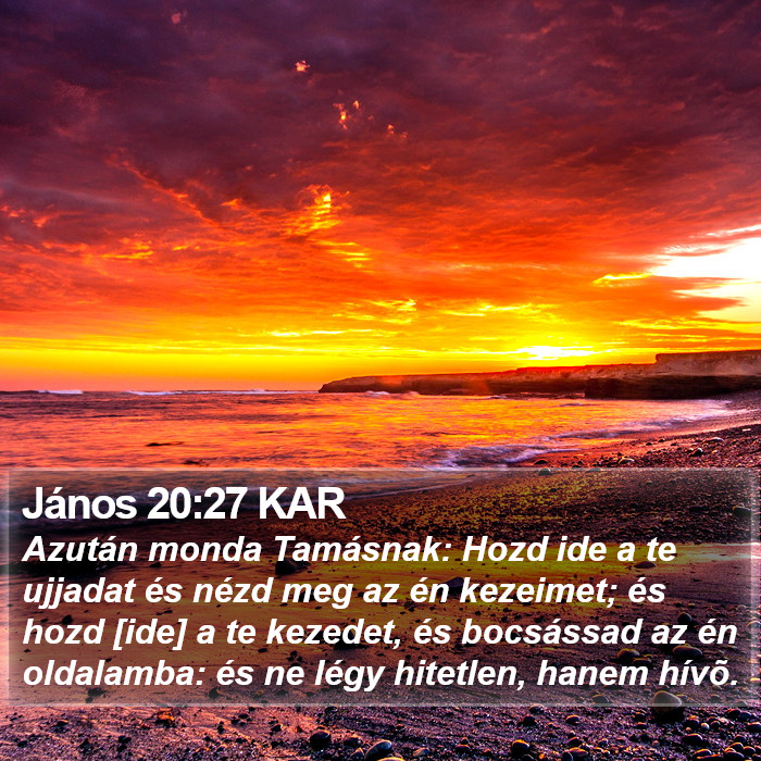 János 20:27 KAR Bible Study