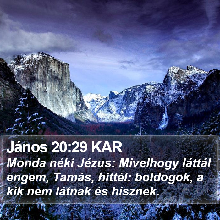 János 20:29 KAR Bible Study